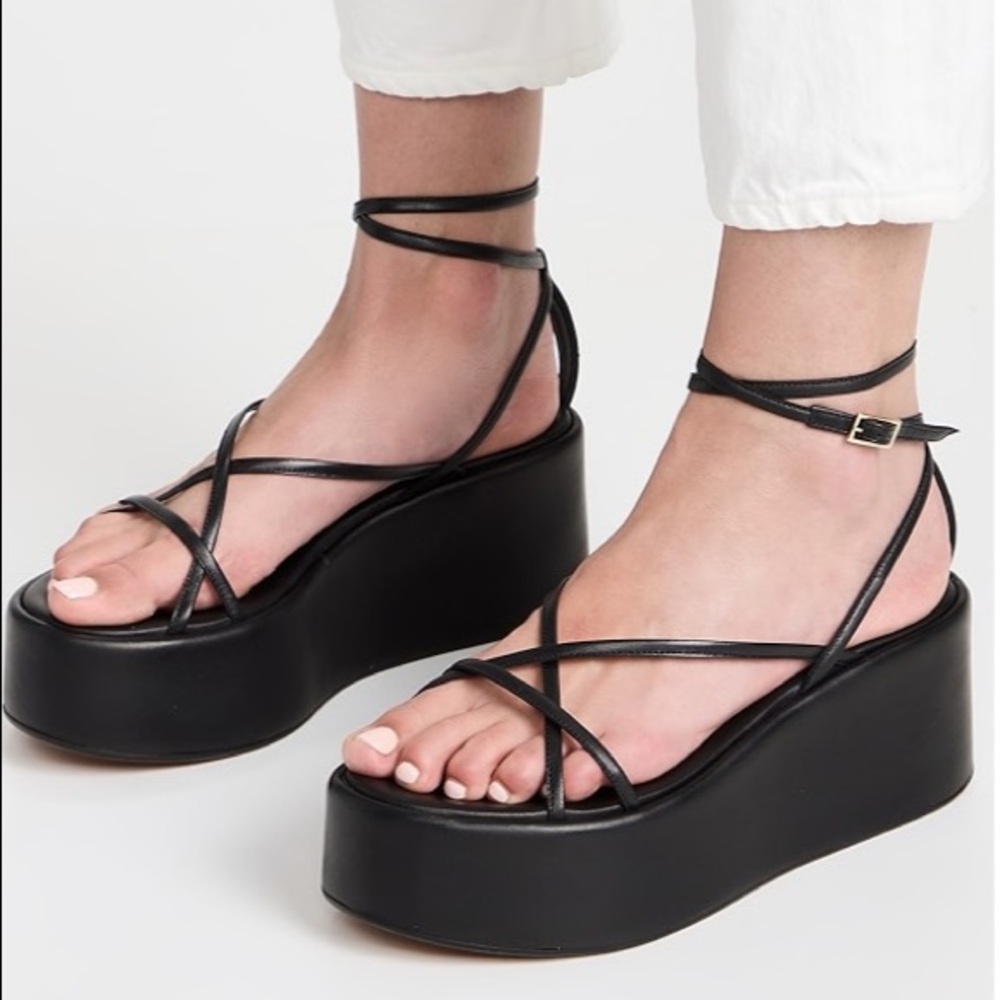 ATP Atelier Nole Black Napa Platform Sandals